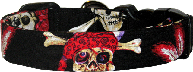 Flamboyant Skulls & Pirates Dog Collar